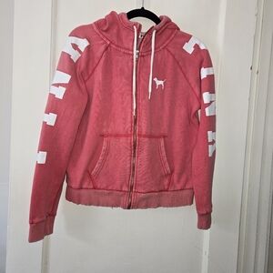 PINK Victoria’s Secret Sun-Drenched Logo Zip Hoodie - Large